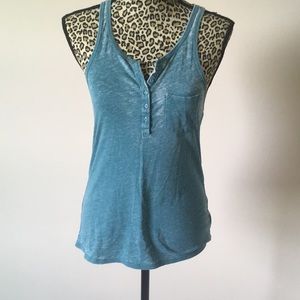 Turquoise American Eagle burnout pocket tank
